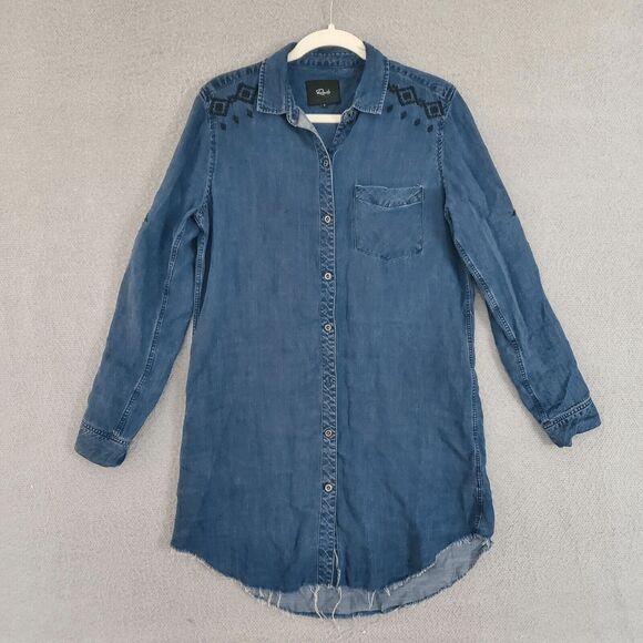 Rails Women's Nor 6033 087 Ashland Dark Vintage Embroidery Button Up Top Small - Picture 1 of 11